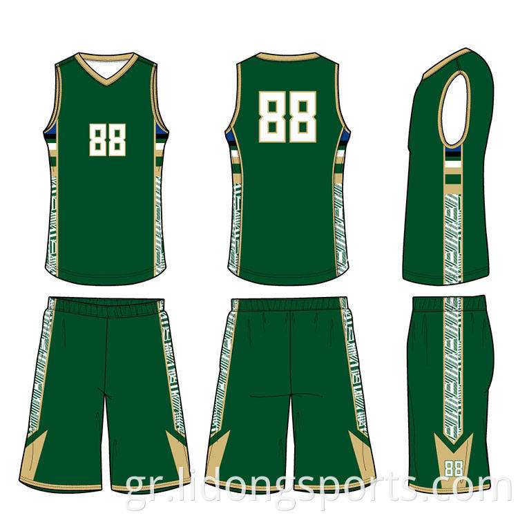 Μπάσκετ Ομοιόμορφη σχεδίαση Τελευταία μπάσκετ Black Jersey Design Green Basketball Jersey Design
